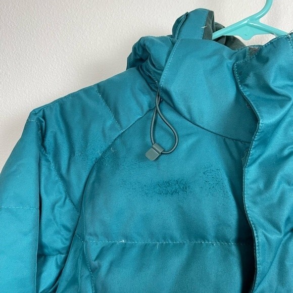 The North Face Womens Teal Goose Down hooded Coat XS - Picture 4 of 10